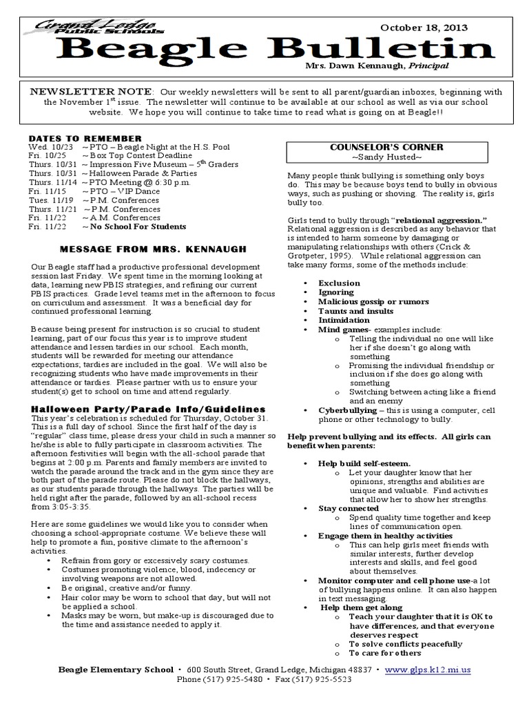 Beagle Elementary Bullying Awareness | PDF | Dentist | Bullying