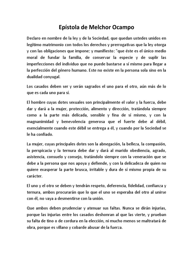 Epístola de Melchor Ocampo