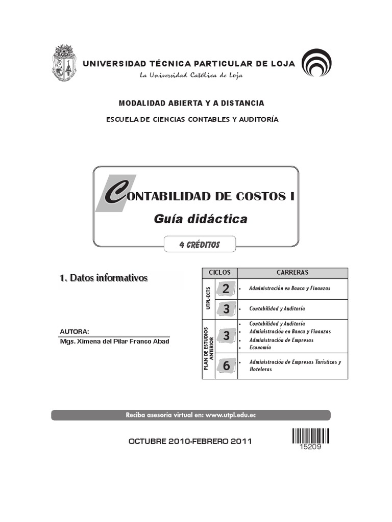 Contabilidad de Costos I | PDF | Costo | Contabilidad