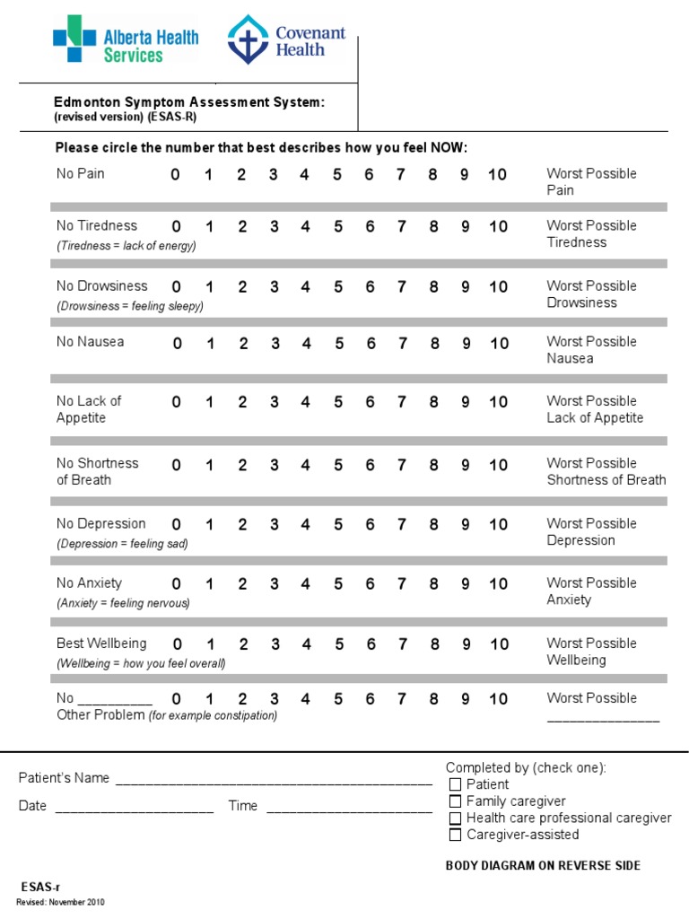 Edmonton Symptom Assessment System-R | PDF