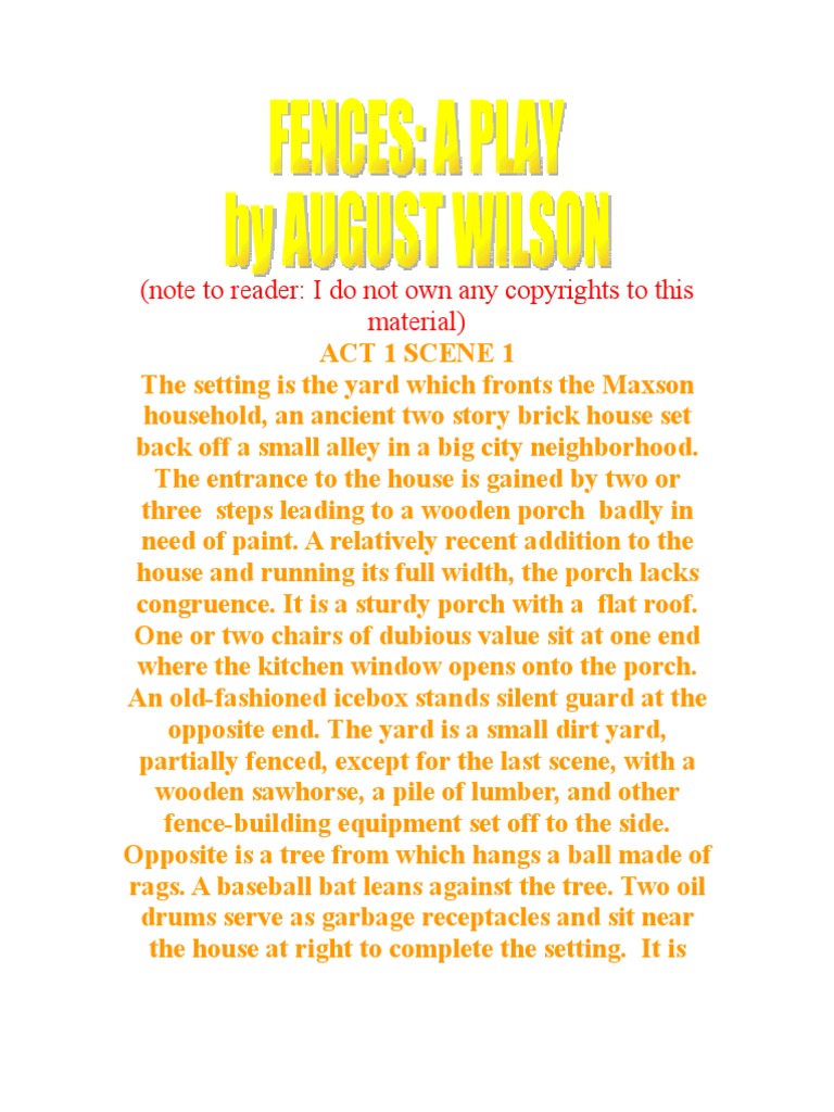 Fences Fences (Play)