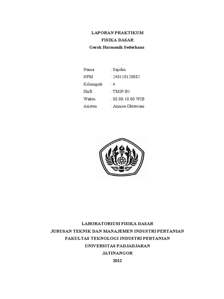 Semester1 Laporan Praktikum Fisika Dasar Gerak Harmoni Sederhana Ghs
