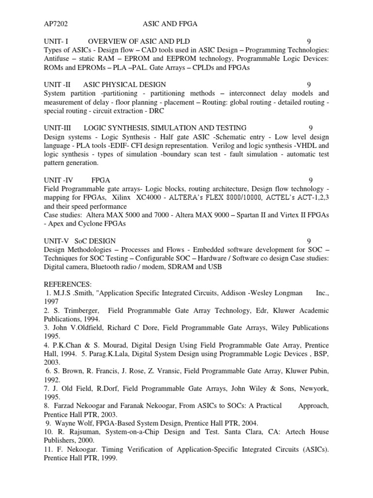ASIC, FPGA, and SoC Design Overview | PDF | Field Programmable Gate ...