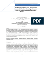 Analyzing the current incorporation of social, environmental nd economic measures into business strategic performance measurement systems