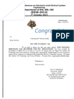 Acceptance Letter for Srividya