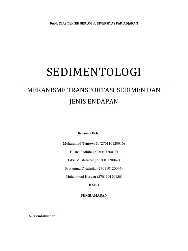 Mekanisme Transportasi Sedimen dan Endapan | PDF