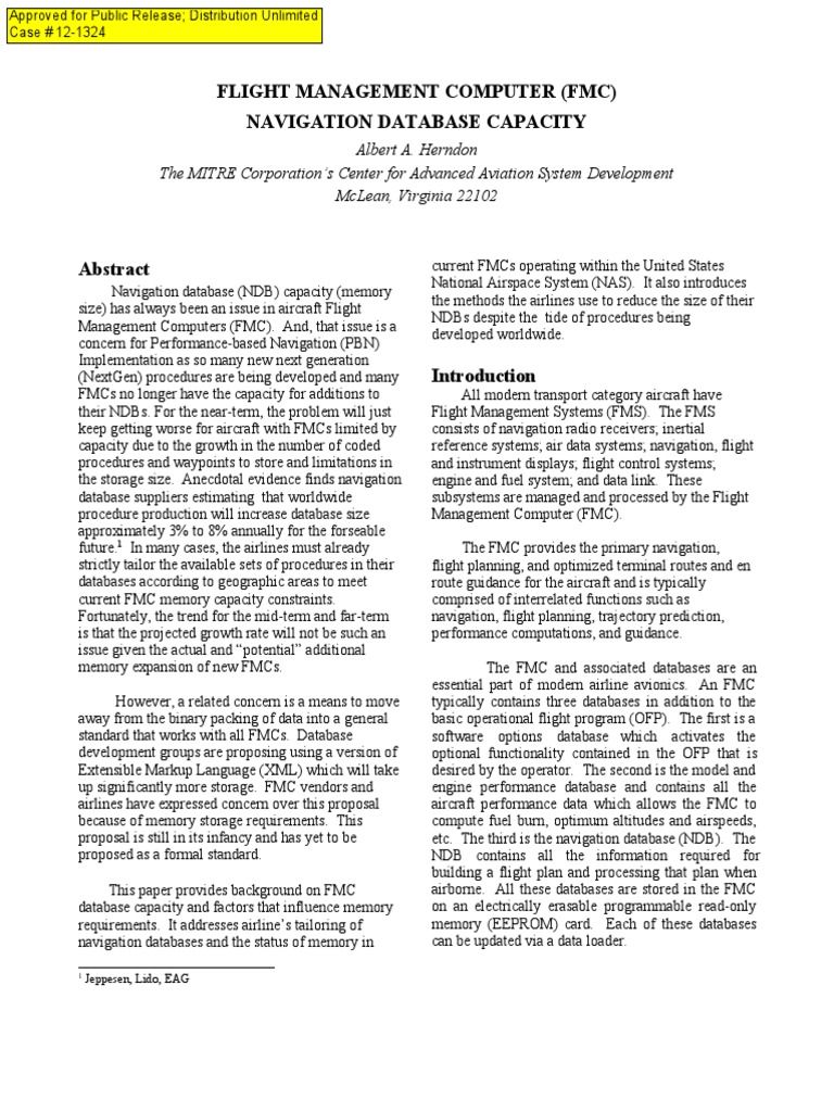 FMC Navigation Database Capacity Issues | PDF | Aviation | Databases