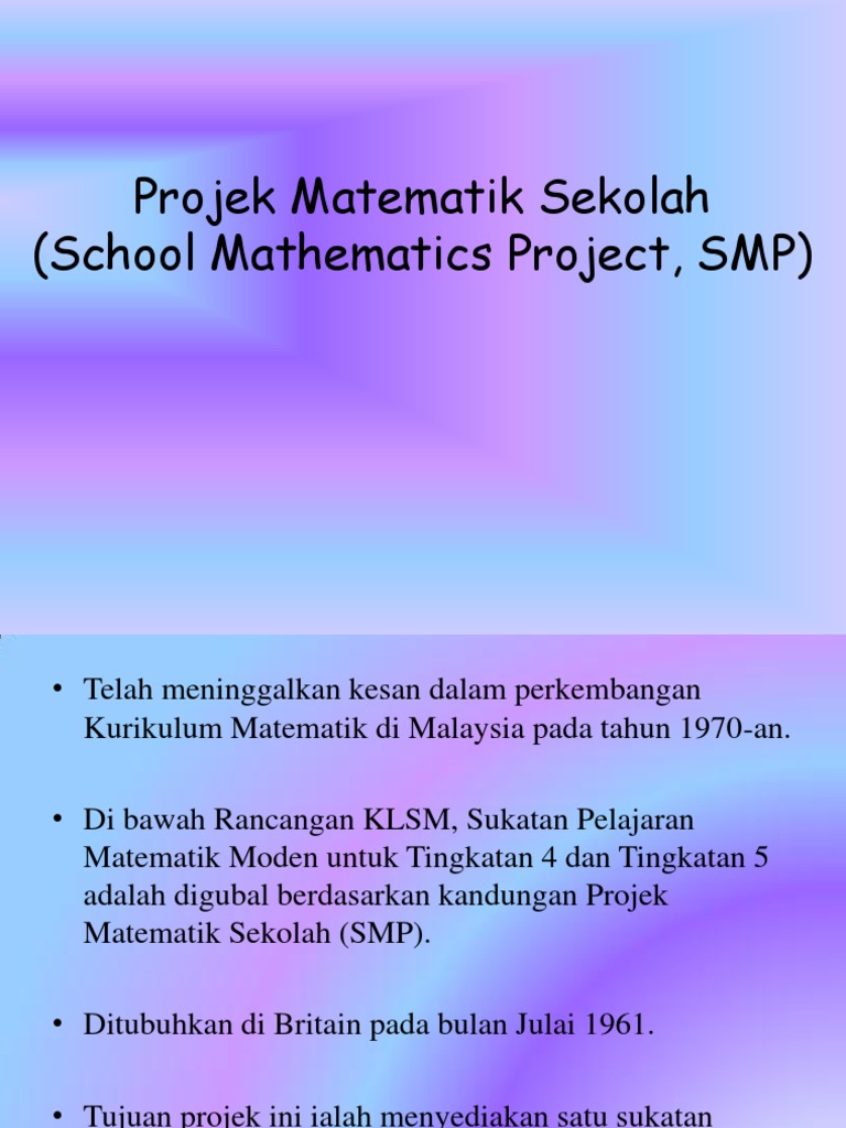 Projek Matematik Sekolah | PDF