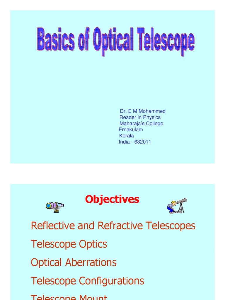 Basics of Optical Telescope | Download Free PDF | Lens (Optics) | Optics