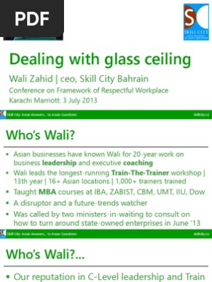 Dealing With Glass Ceiling Wali Zahid Skillcity Labour