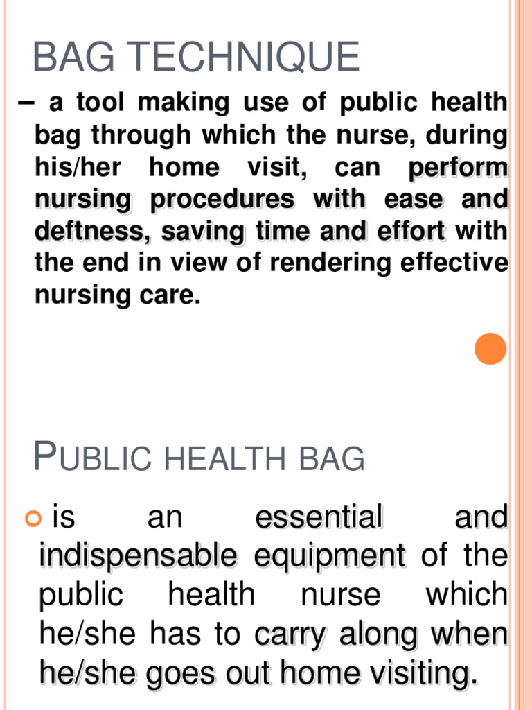 Bag Technique PDF Hand Washing Nursing