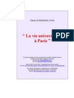 La vie universitaire à Paris Émile DURKHEIM