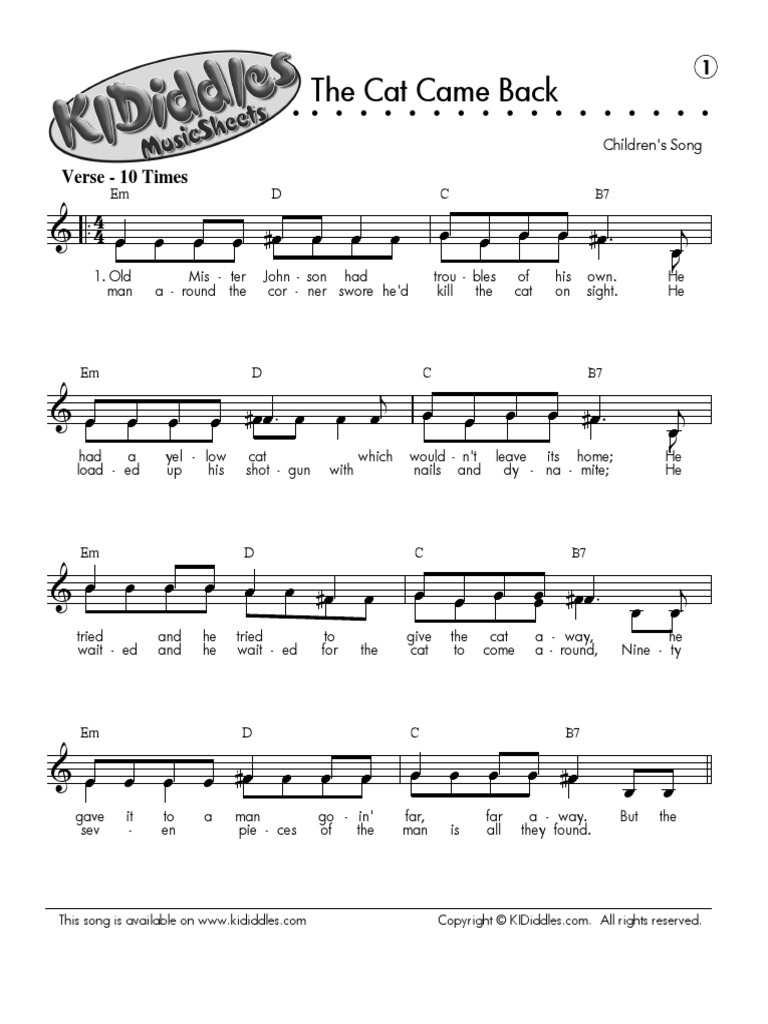 musicsheetthecatcameback.pdf Nature Leisure