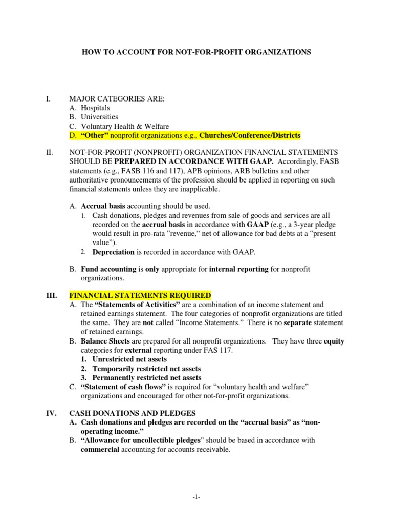 Accounting for Nonprofit Organizations | PDF | Financial Statement ...