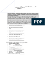 Present Perfect English Test