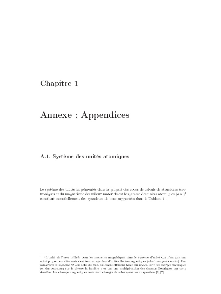 Unités Atomiques et Systèmes d'Unités | PDF | Physique | Grandeur physique