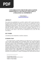 Download CONCORDANCING FOR INCREASED LEARNER INDEPENDENCE AND TRANSLATION SKILLS A PEDAGOGICAL EXPERIMENT by Teodora Popescu SN17736892 doc pdf