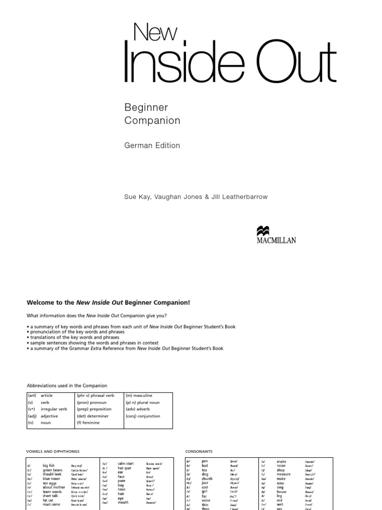 New Inside Out Beginner Companion | PDF | Meal | Food And Drink