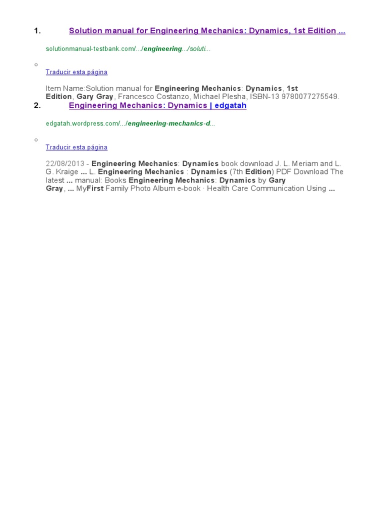 Dynamics Solution Manual Overview | PDF
