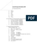 Dosage Calculations Workshop II KEY