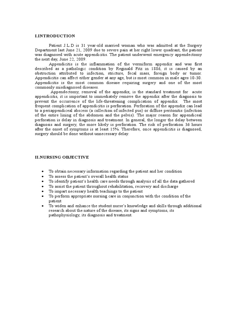 Acute Appendicitis Case Study | PDF | Abdomen | Health Sciences