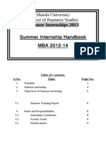 Final Handbook For Summer Internship