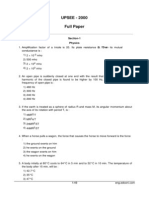 UPSEE - 2000 Full Paper: Section-1 Physics