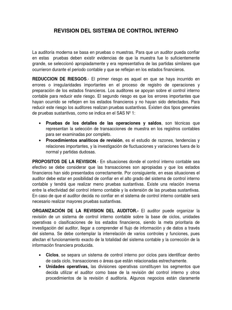 Revisión del Control Interno Contable | PDF | Contralor | Sistema de ...