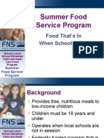 Summer Food Service Program: Food That's in When School Is Out