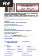 Download Mental Health Bulletin No 214 July 27th 2009 by Health Library SN17739692 doc pdf