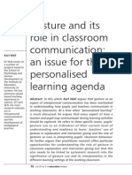 Gesture and its role in classroom - an issue for the personalised learning agenda