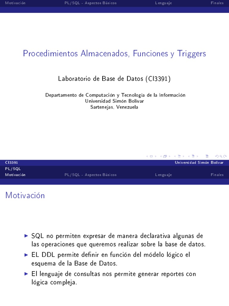 Introducción a PL/SQL y sus Componentes | PDF | Pl / Sql | SQL