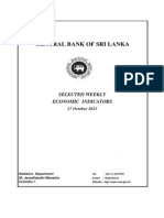 Central Bank of Sri Lanka: Selected Weekly Economic Indicators