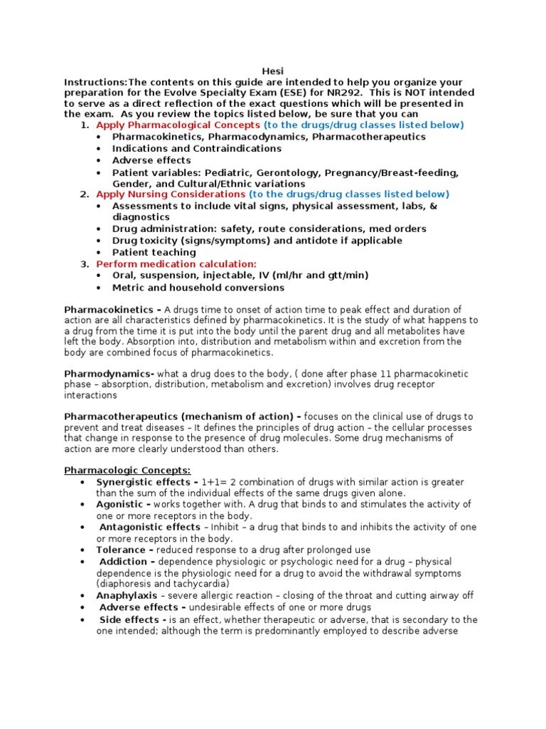 A Comprehensive Guide to Pharmacology for the Evolve Specialty Exam