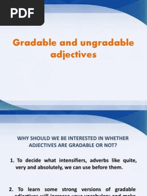 Gradable And Ungradable Pdf Adjective Semiotics