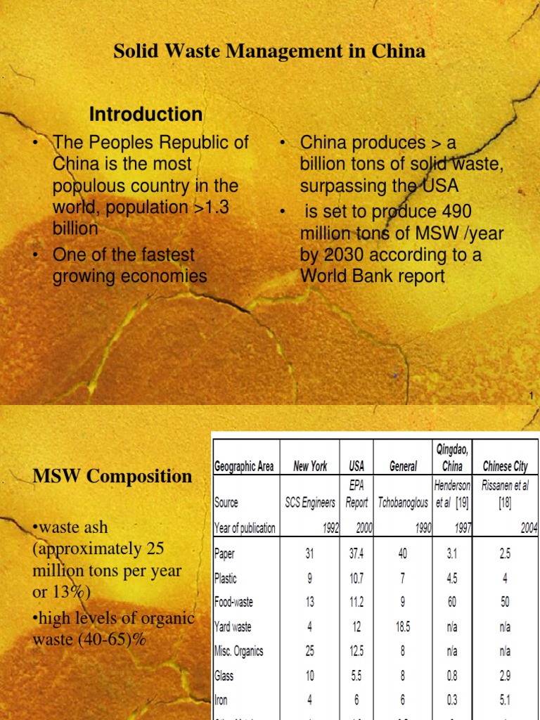 Solid Waste Management Challenges in China | PDF | Municipal Solid ...