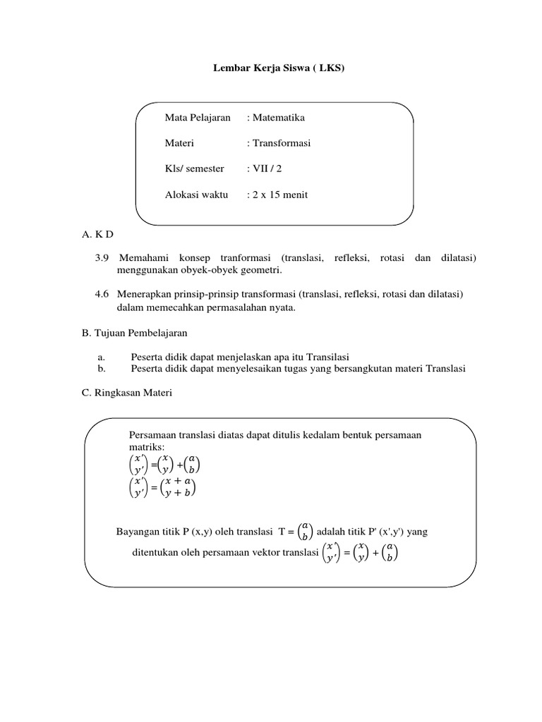 Lembar Kerja Siswa | PDF