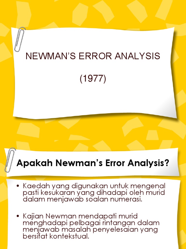 Newman's Error Analysis | PDF