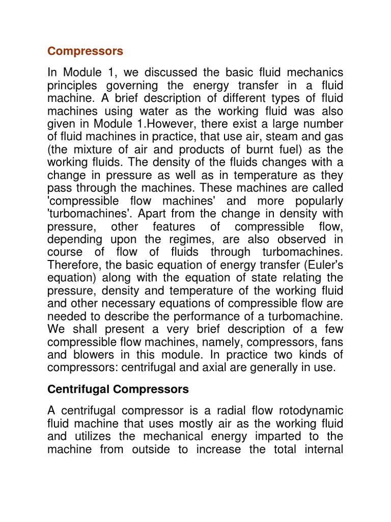 Centrifugal Compressor | PDF | Gas Compressor | Turbomachinery