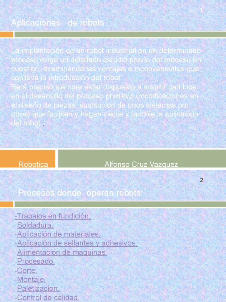 Aplicaciones y características de robots industriales | PDF | Robot ...