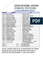 Initial Registration for Nurses - June 2009 (Manila Examinees Only)
