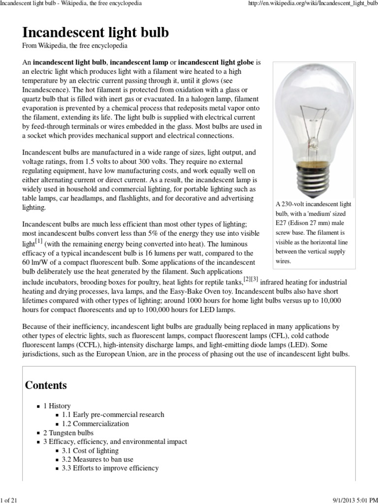 Incandescent Light Bulb | PDF | Incandescent Light Bulb | Fluorescent Lamp
