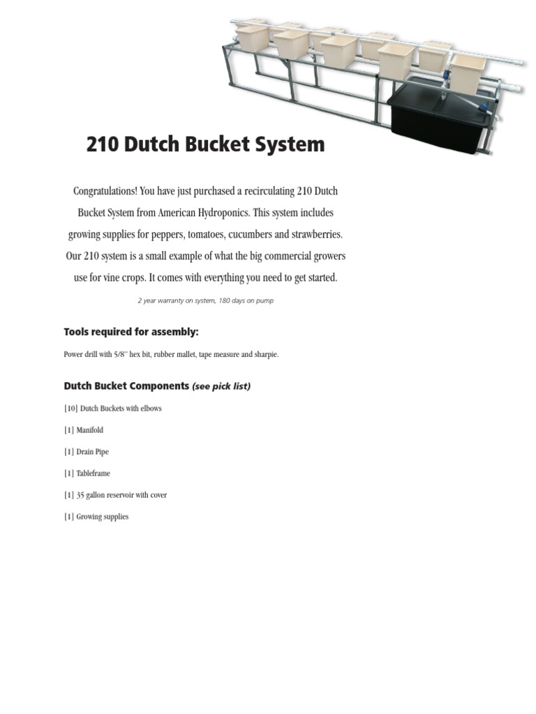 210_DUTCH BUCKET Instructions Hydroponics Botany