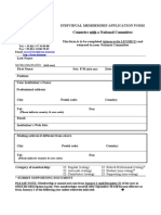 Countries With A National Committee: Individual Membership Application Form