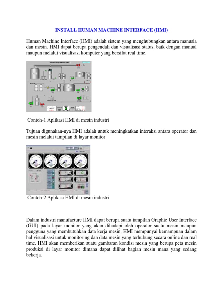 Instalasi Human Machine Interface (HMI) | PDF