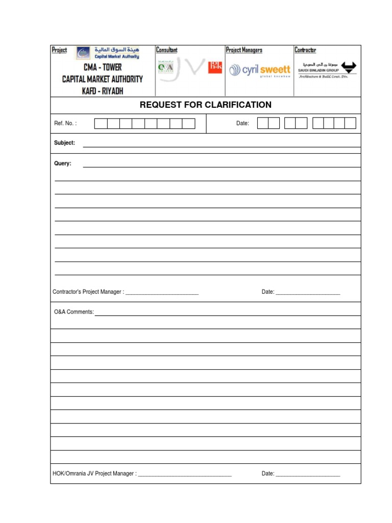 Request for Clarification Document | PDF