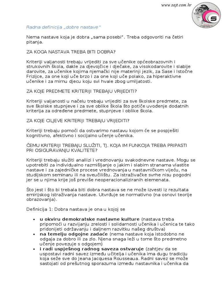 Dobra Nastava | PDF
