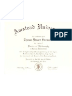 Diploma Pos Graduacao PHD B A Amstead