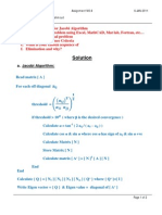 Jacobi Algorithm Numerical Analysis Assignment