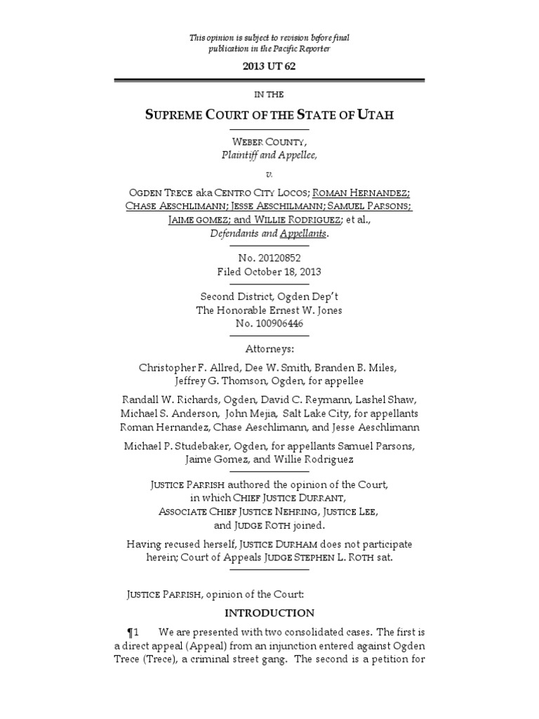 Ogden Trece Gang Injunction Case | PDF | Service Of Process | Injunction